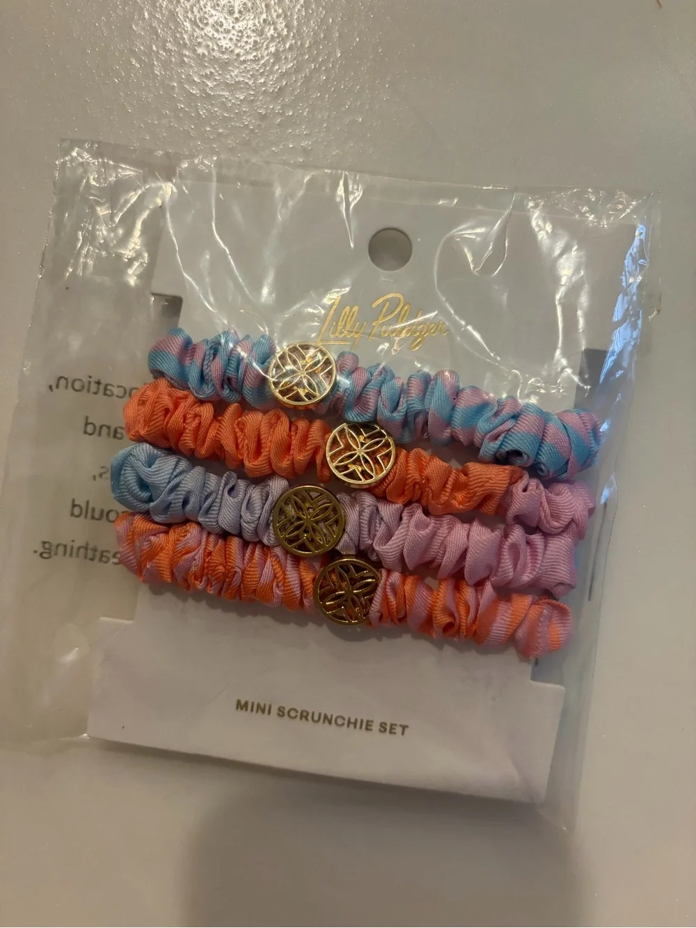 Lilly Pulitzer Mini Scrunchie Set – Pink, Blue, Orange, Purple